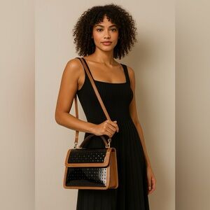 2338- Arcadia Patent Leather Crossbody Bag Made in Italy NWT